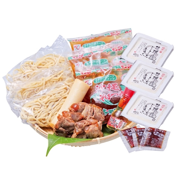 【 産地直送 3451： お届け先様が沖縄本島内向け 】 蔵　三倉食品生麺与那原ソーキそば＆ジーマーミセット