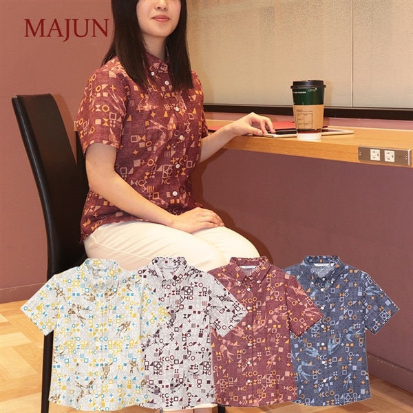 【送料無料】幾何燕柄かりゆしウェア DEL18013S   Kr23 L