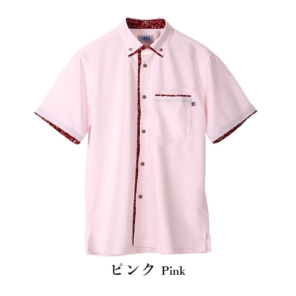 kr22 衿はみ出しデイゴ小花使い 柄 かりゆしウェア P-OK1836