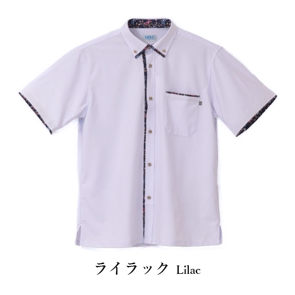 kr22 衿はみ出しデイゴ小花使い 柄 かりゆしウェア P-OK1836