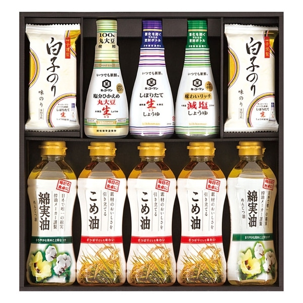 【沖縄本島内配送限定送料無料】【9045】◇ドウシシャキッコーマン生しょうゆ＆こめ油バラエティギフト＜KOM-45F＞