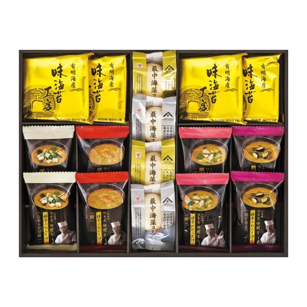 □ 【沖縄本島内配送限定 送料無料 】【 9049 】 ◇ ドウシシャ　つきぢ田村監修料亭のおみそ汁と最中海藻スープ詰合せ TMR-30K