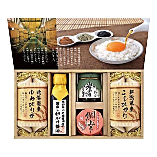 □ 【沖縄本島内配送限定 送料無料 】【 9031 】 ◇ CALM　美食ファクトリー　蔵出し卵がけ醤油と美味しい米ギフト KKX-30R