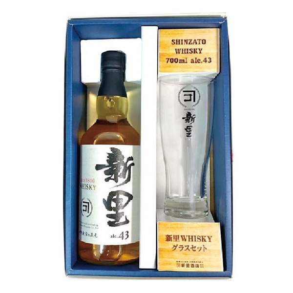 【 9218 :お届け先が沖縄県内】 ◇ 新里酒造　新里ＷＨＩＳＫＹグラスセット　700ｍｌ　グラス