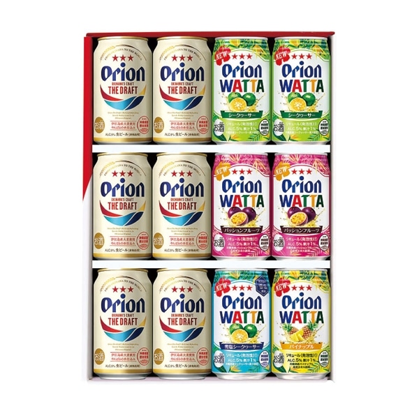 【 9235 :お届け先が沖縄県内】 ◇ オリオンビール　ザ・ドラフト＆ＷＡＴＴＡ詰合せセット　350ｍｌ×12