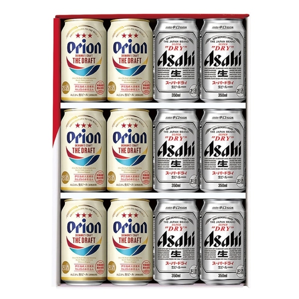 【 9223 :お届け先が沖縄県内】 ◇ オリオンビール　ザ・ドラフト＆スーパードライ詰め合わせセット　350ｍｌ×12