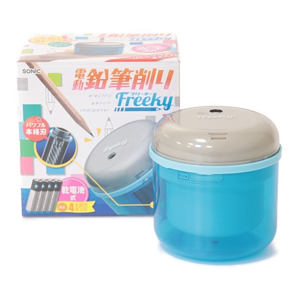 Nnﾌﾘｰｷｰ乾電池式電動鉛筆削りブルー